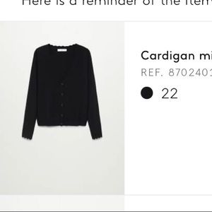 Black mango cardigan tank set